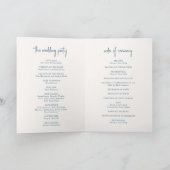 Programme Script manuscrit bleu moderne Mariage élégant (Intérieur)