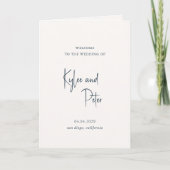Programme Script manuscrit Gris moderne Élégant Mariage (Devant)