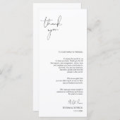 Programme Script minimalisme moderne Placage Merci (Devant / Derrière)