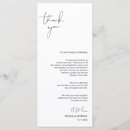 Programme Script minimalisme moderne Placage Merci (Devant)