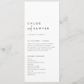 Programme Script minimaliste noir manuscrit Mariage moderne (Devant)