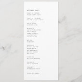 Programme Script minimaliste noir manuscrit Mariage moderne (Dos)