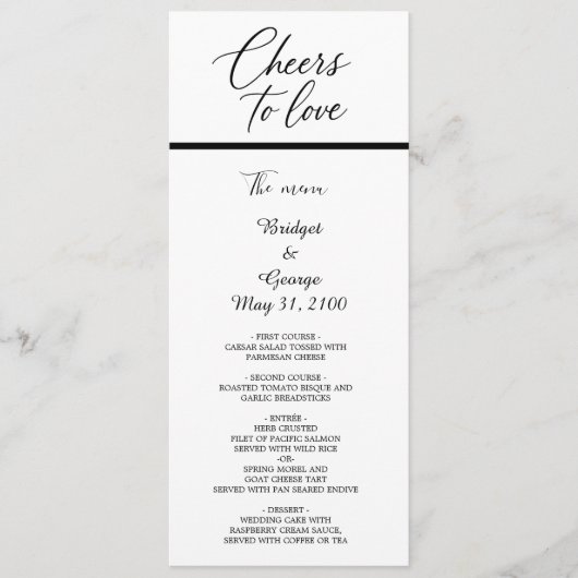 Programme script moderne intemporel noir et blanc (Devant)