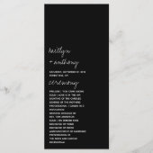Programme Script noir et blanc moderne Mariage minimaliste (Devant)