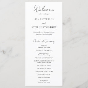 Programme Script simple élégant minimaliste Mariage classiqu