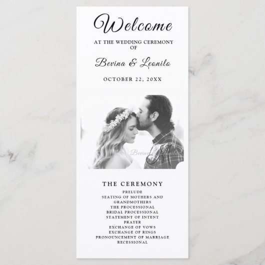 Programme Script simple et élégant |Mariage moderne (Devant)