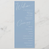 Programme Script Whimsical | Dusty Blue Wedding Program (Devant)