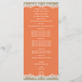 Programme Sea Garland Tangerine et Burlap Wedding Program (Dos)