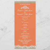 Programme Sea Garland Tangerine et Burlap Wedding Program (Devant)