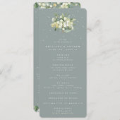 Programme Seafoam Green Snowberry+Eucalyptus Bouquet Mariage (Devant / Derrière)