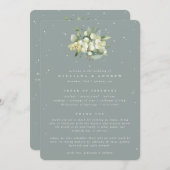 Programme Seafoam Green Snowberry+Eucalyptus Bouquet Mariage (Devant / Derrière)