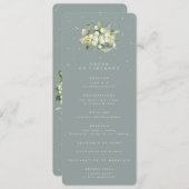 Programme Seafoam Green Snowberry+Eucalyptus Bouquet Mariage (Devant / Derrière)