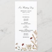 Programme Sedona Garden Wedding Day Program (Devant)