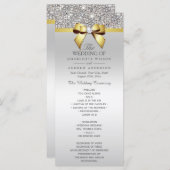 Programme Séquines d'argent Gold Diamond Bow Wedding Program (Devant / Derrière)
