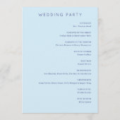 Programme Serene Blue Floral Wedding Ceremony (Dos)