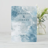 Programme Serene Blue Watercolor Wedding Ceremony (Debout devant)
