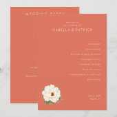 Programme Serene Coral Floral Wedding Ceremony Schedule (Devant / Derrière)