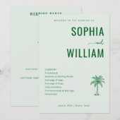 Programme Serene Green Palm Tree Wedding Ceremony (Devant / Derrière)