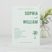 Programme Serene Green Palm Tree Wedding Ceremony (Debout devant)
