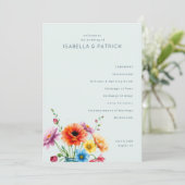 Programme Serene Pastel Floral Wedding Ceremony (Debout devant)