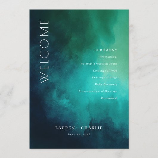 Programme Serene Teal Watercolor Waves (Devant)