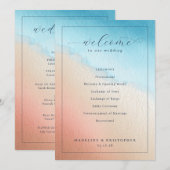 Programme Serene Watercolor Wedding Ceremony (Devant / Derrière)
