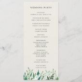 Programme Serre | Cérémonie de mariage botanique à l'aquarel (Dos)