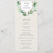 Programme Serre | Cérémonie de mariage botanique à l'aquarel (Devant)