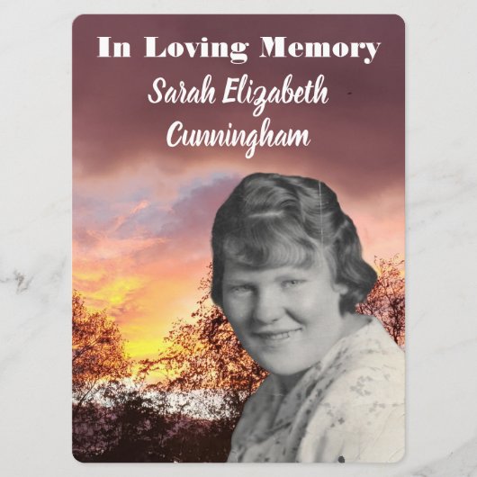 Programme Service commémoratif Coucher de soleil rouge avec (Devant)