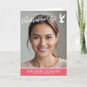 Programme Service commémoratif funérailles colombe rose roug (Devant)