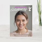 Programme Service commémoratif funérailles colombe rose viol (Devant)