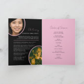 Programme Service commémoratif funérailles ovale photo rose  (Intérieur)