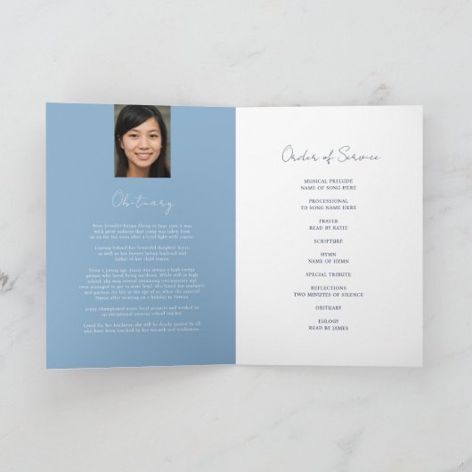 Programme Service commémoratif funéraire coeur ovale photo b (Intérieur)