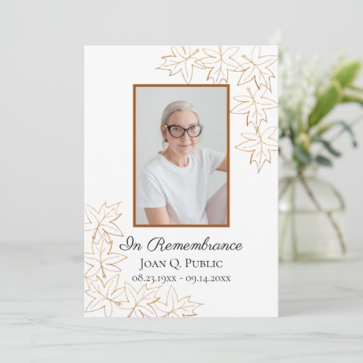 Programme Service commémoratif funéraire d'automne Maple Feu (Debout devant)