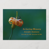 Programme Service commémoratif, Lys jaune doré Floral (Devant)