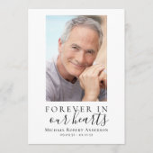 Programme Service de Mémorial Photo Minimaliste (Devant)