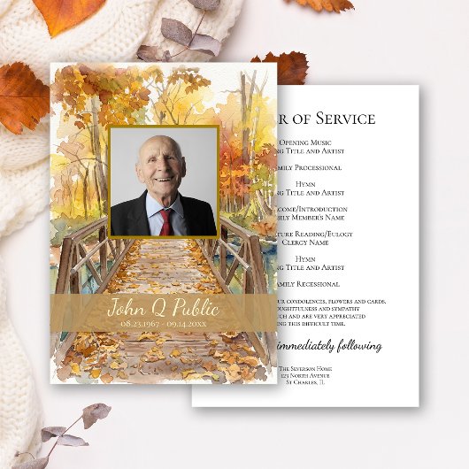 Programme Service funèbre du pont d'automne