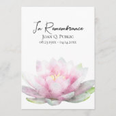 Programme Service funèbre mémorial au nénuphar rose (Devant)