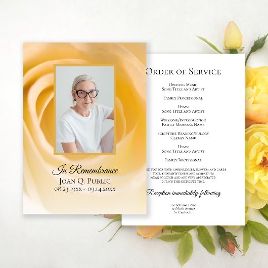 Programme Service funéraire à fleurs blanches