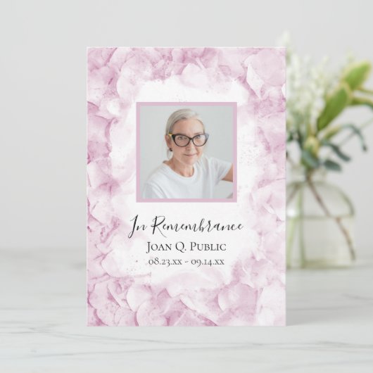 Programme Service funéraire aux fleurs d'Hydrangée rose pâle (Debout devant)