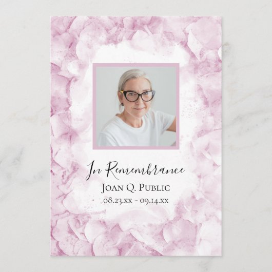 Programme Service funéraire aux fleurs d'Hydrangée rose pâle (Devant)