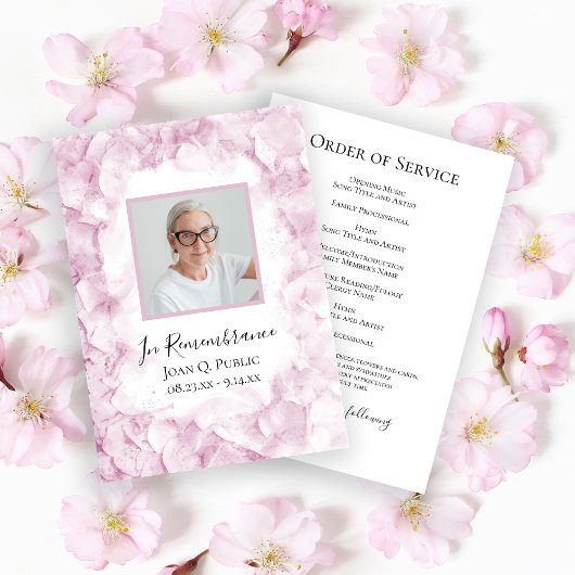 Programme Service funéraire aux fleurs d'Hydrangée rose pâle