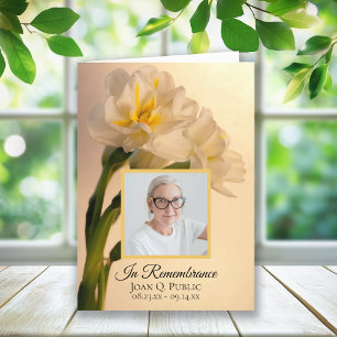 Programme Service funéraire blanc double jonquilles