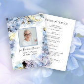 Programme Service funéraire Blue Hydrangea Flowers