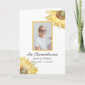 Programme Service funéraire d'aquarelle de tournesol jaune p (Devant)