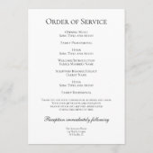 Programme Service funéraire de musiciens de violon noir blan (Dos)
