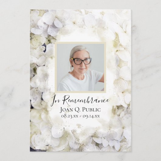 Programme Service funéraire des fleurs d'Hydrangée blanche (Devant)