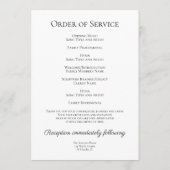 Programme Service funéraire des tournesols jaunes (Dos)