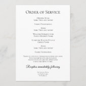 Programme Service funéraire floral de carnation blanche (Dos)