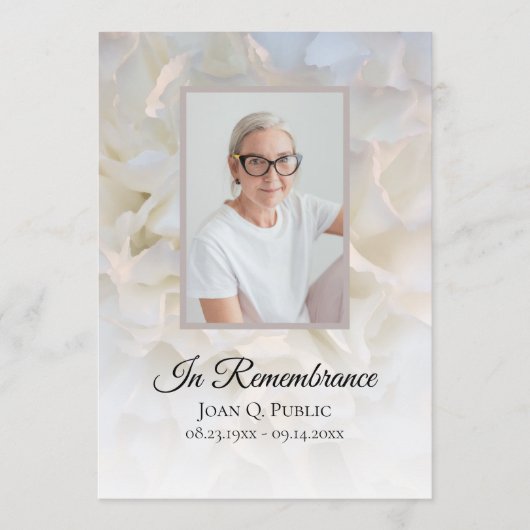 Programme Service funéraire floral de carnation blanche (Devant)